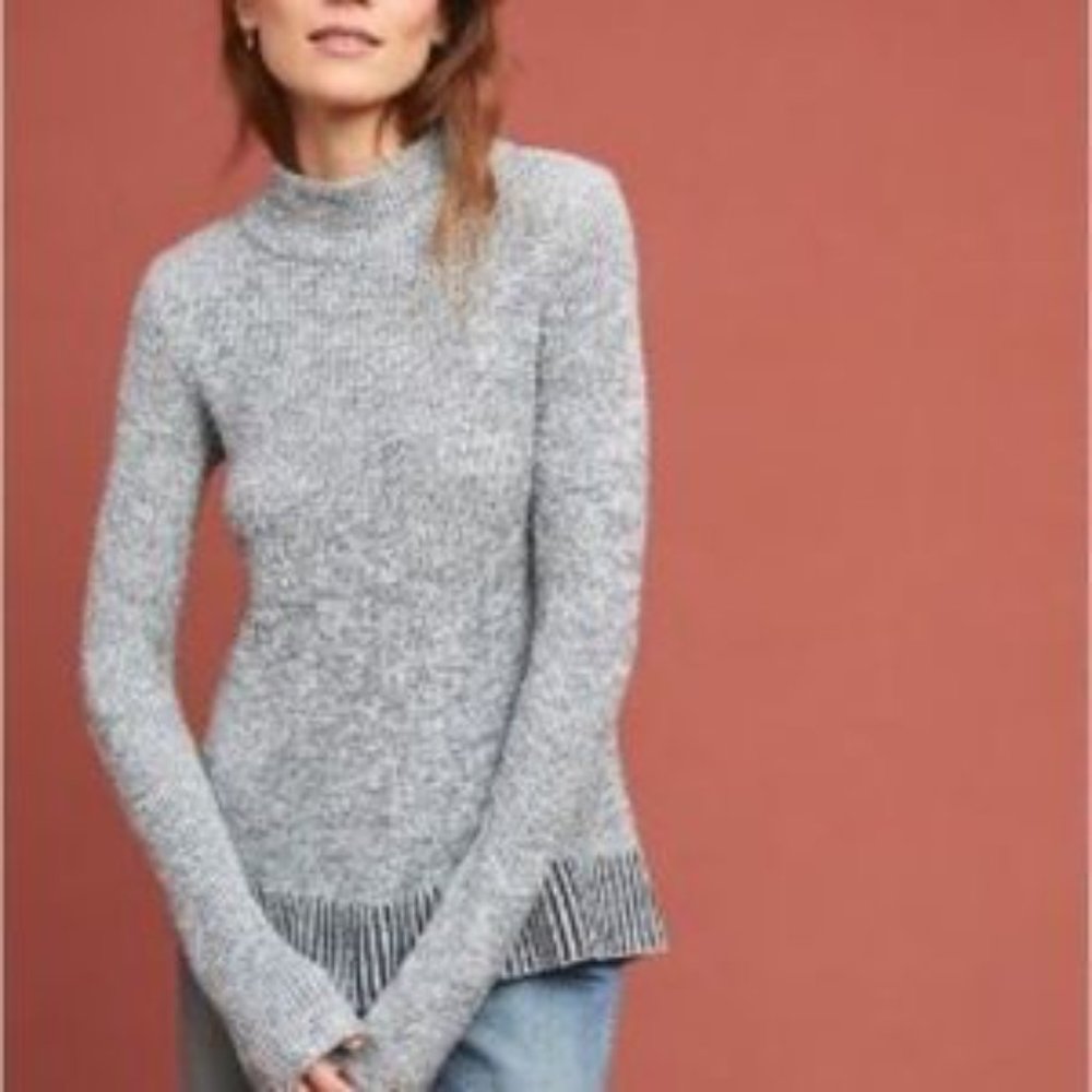 Anthropologie Rosie Neira Greystone Mock Neck Sweater XS
